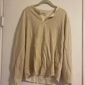 MADEWELL Striped Henley Long Sleeve Tee